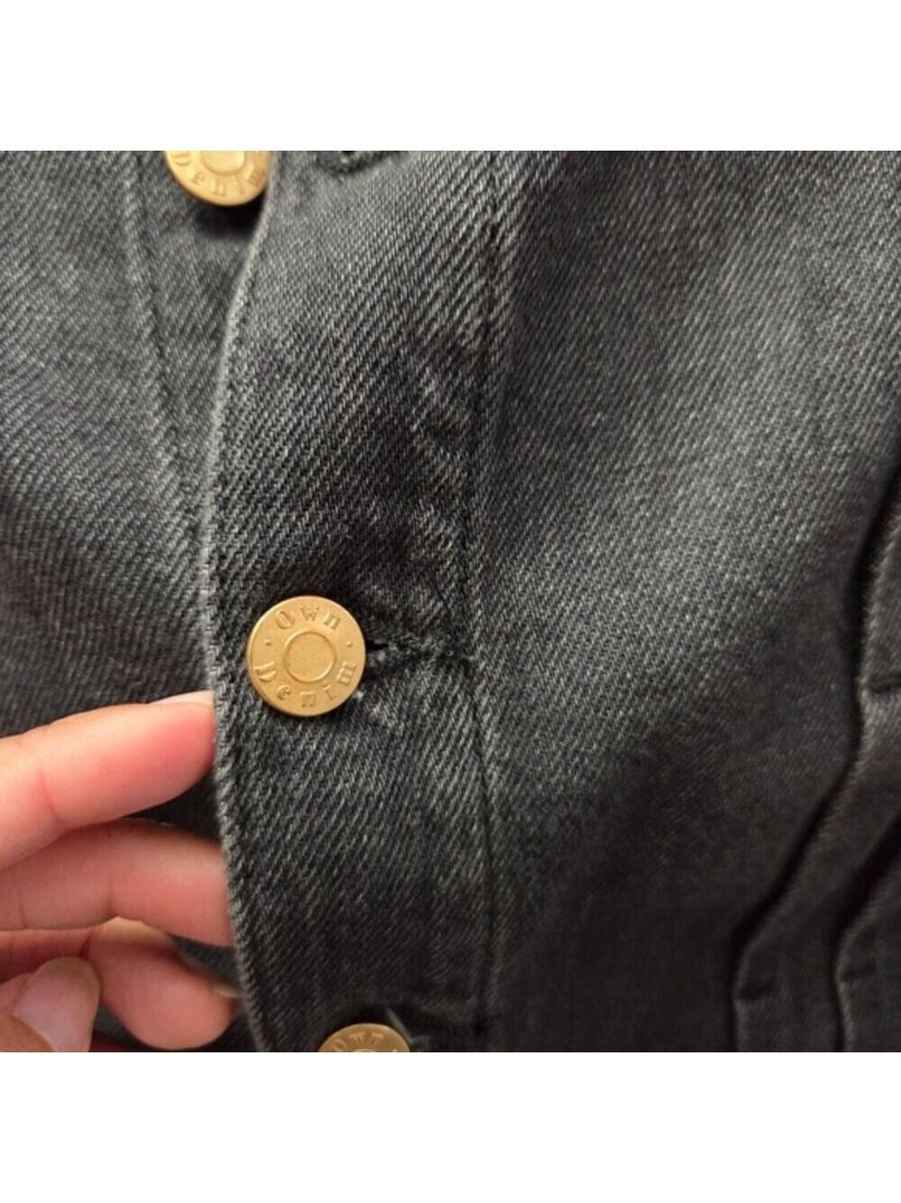 Own. Denim Boiler Suit Jumpsuit Washed Black Utility Button Coverall US 4 - Picture 3 of 11